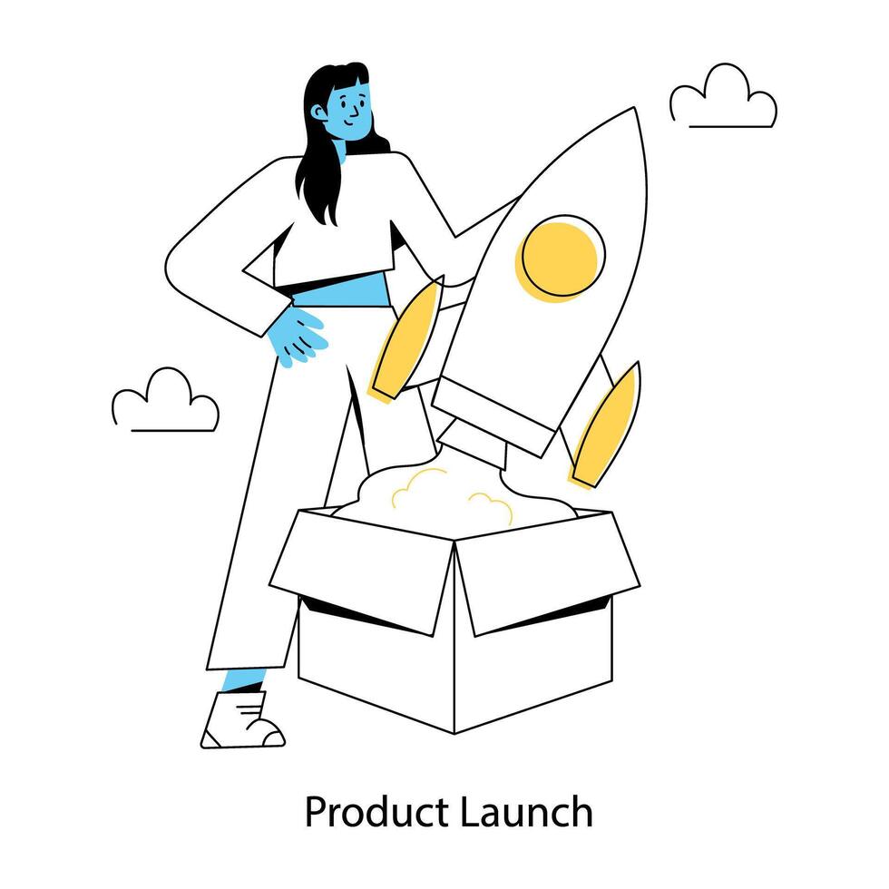 Trendy Product Launch vector