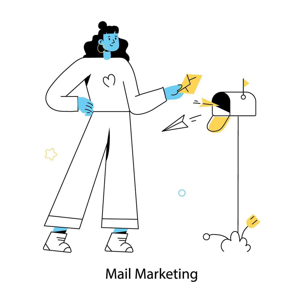 Trendy Mail Marketing vector