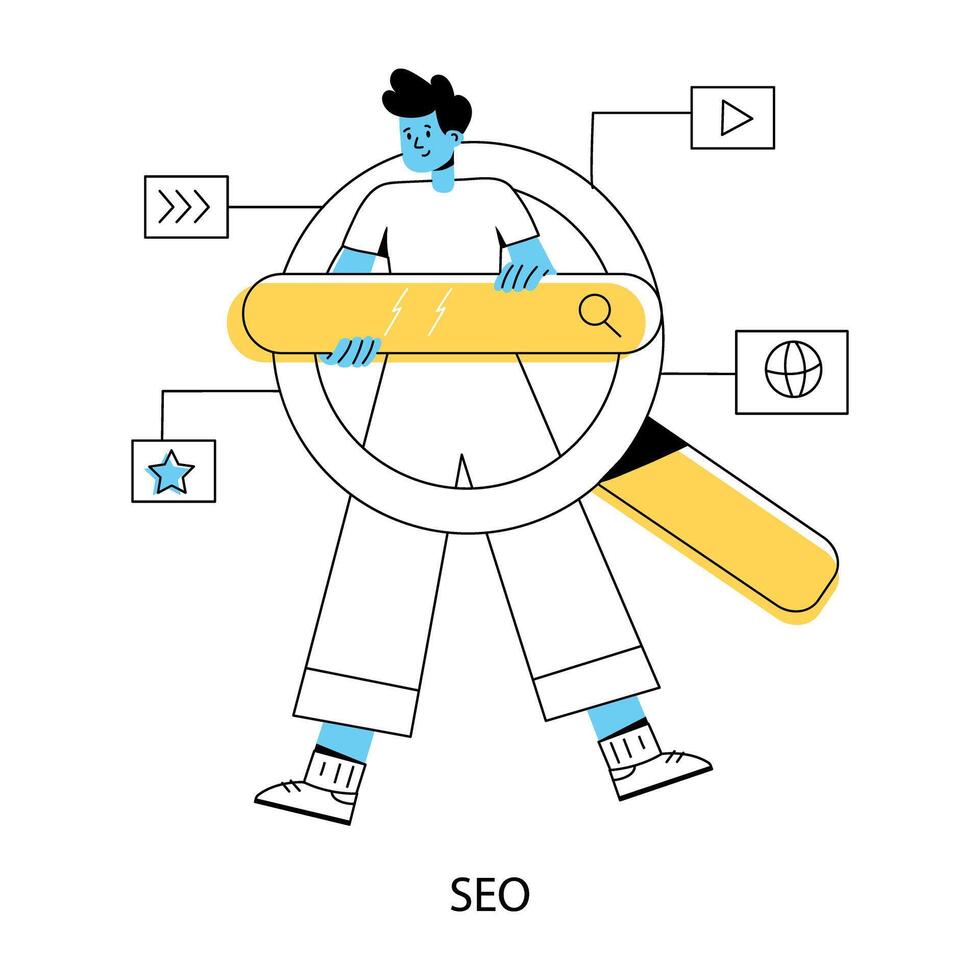 Trendy SEO Concepts vector