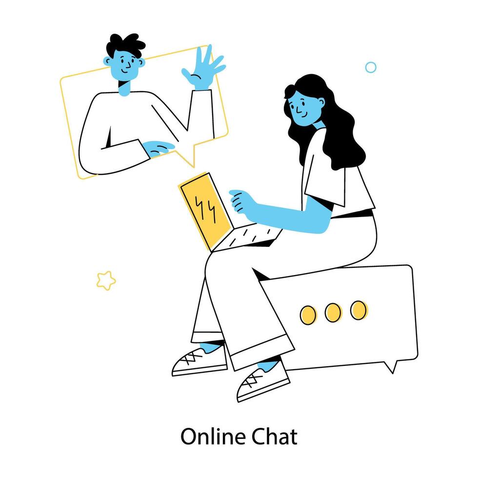 Trendy Online Chat vector