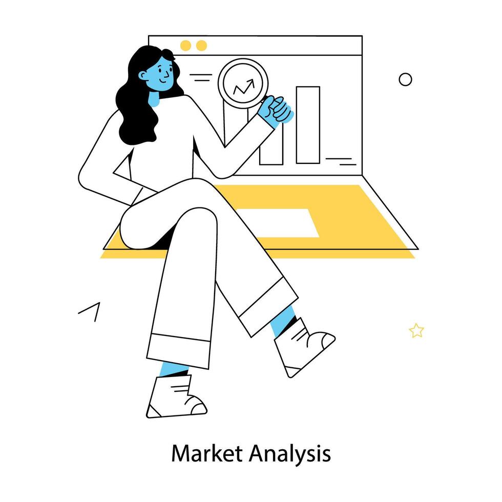 Trendy Market Analysis vector