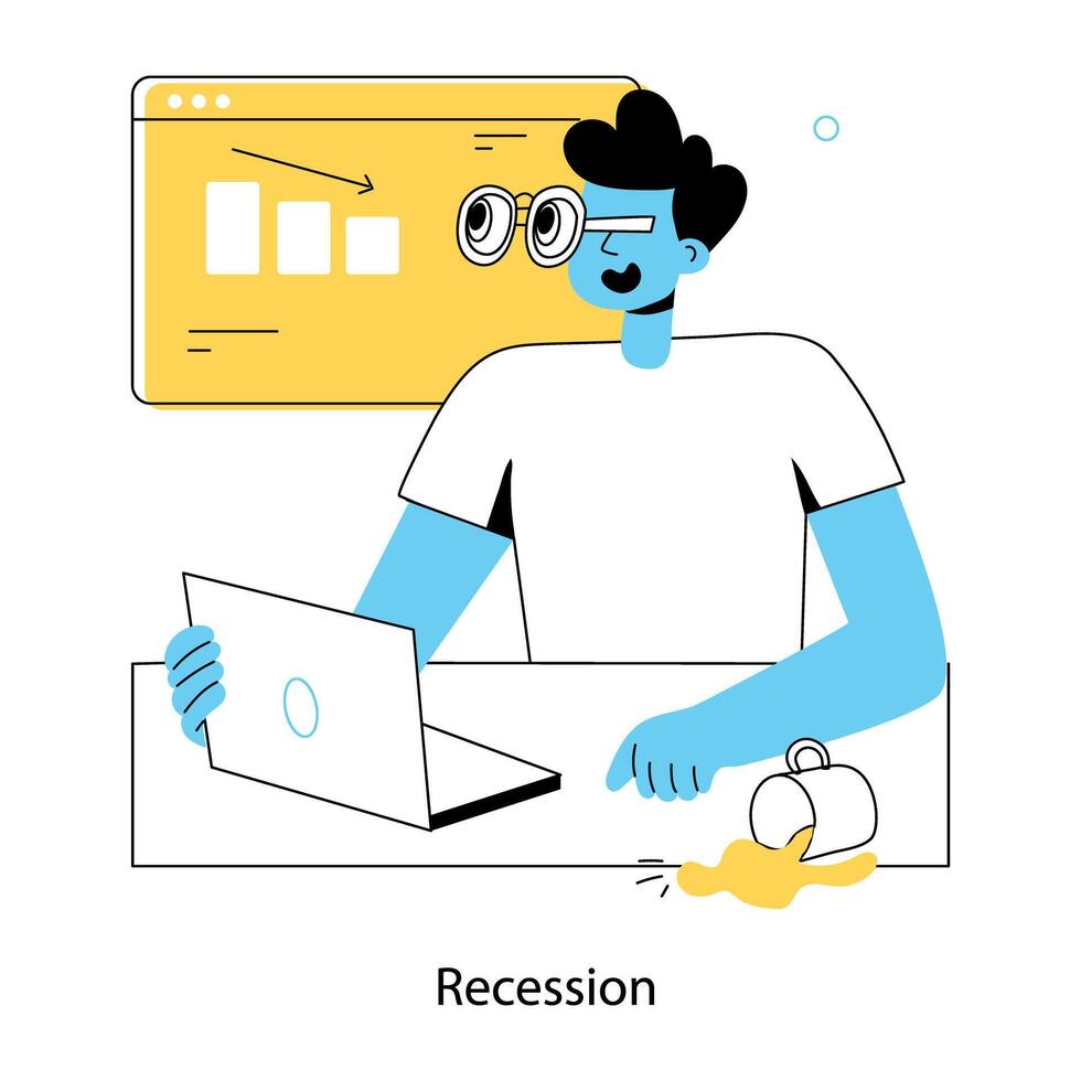 Trendy Recession Concepts vector