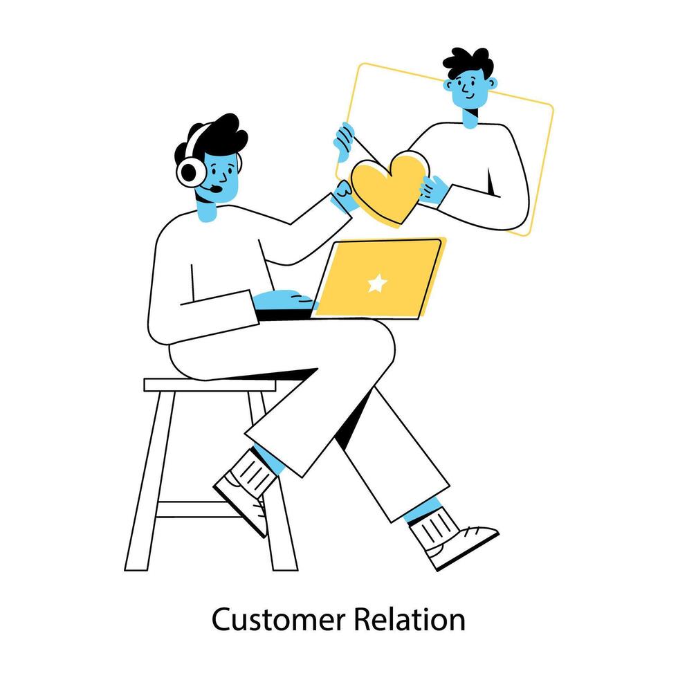 Trendy Customer Relation vector