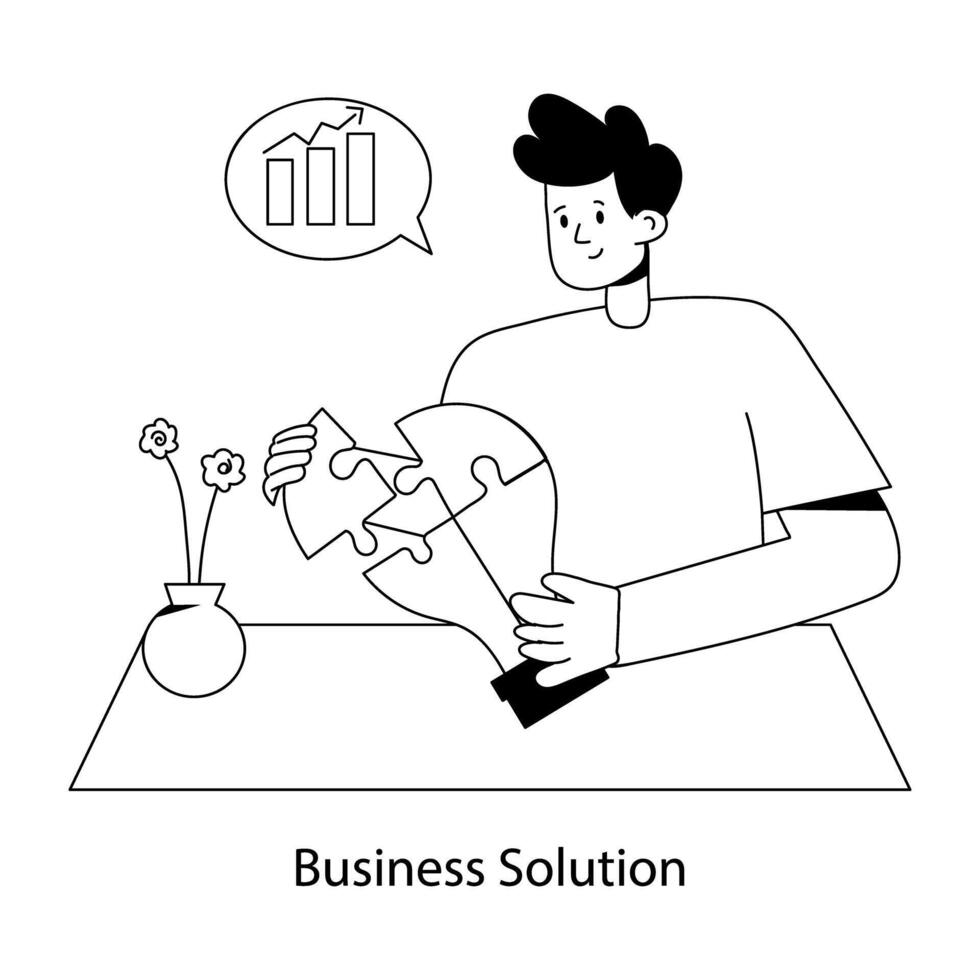 Trendy Business Solution vector