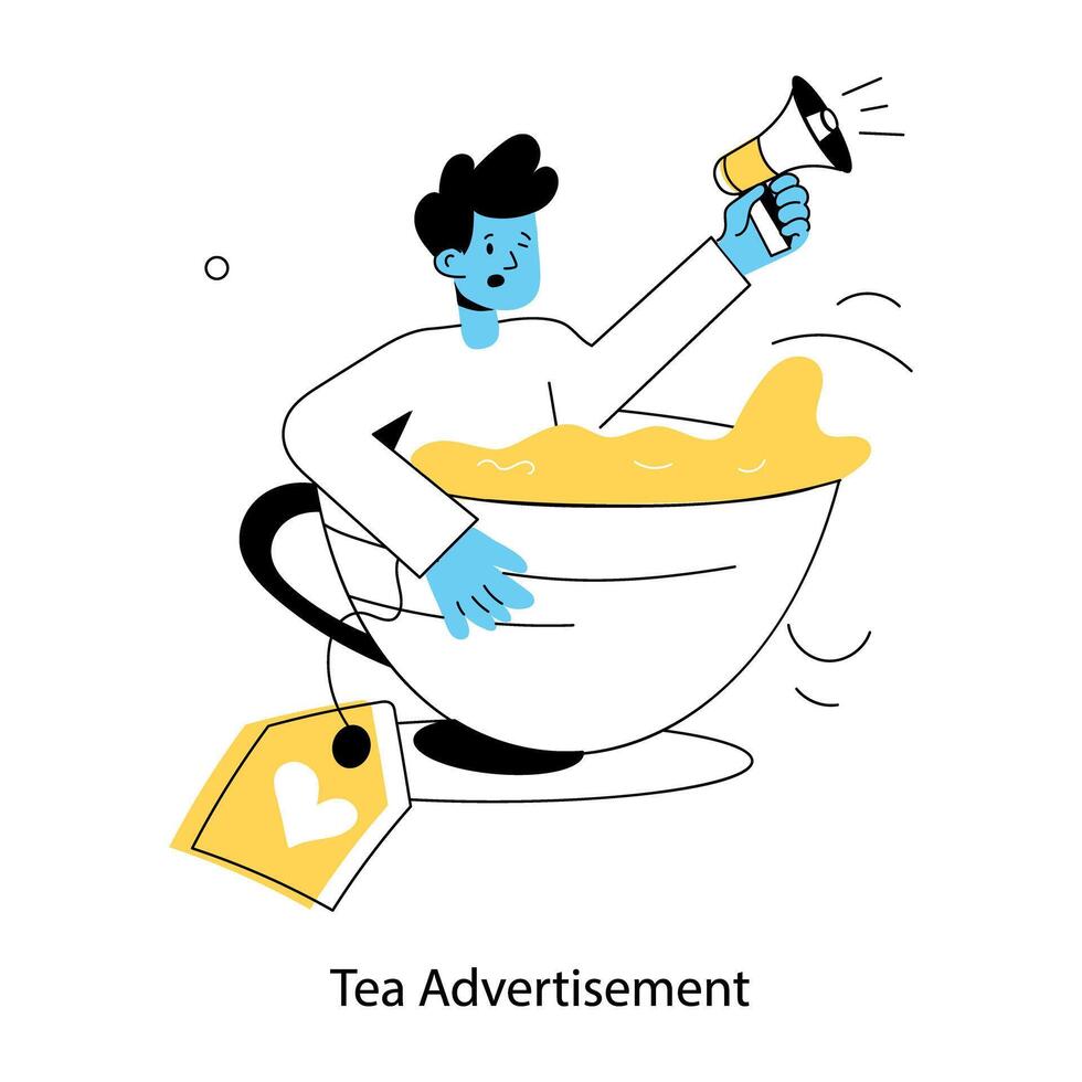 Trendy Tea Advertisement vector