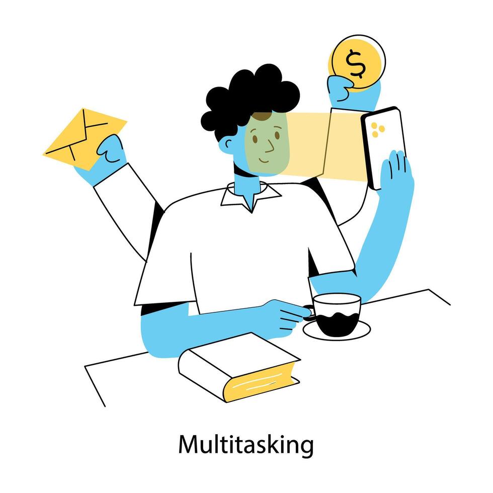 Trendy Multitasking Concepts vector