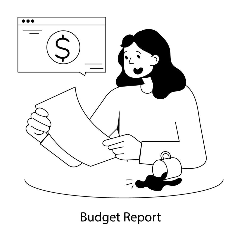 Trendy Budget Report vector