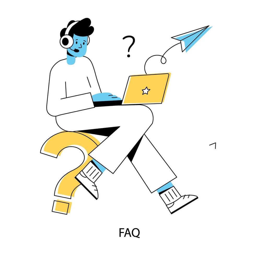 Trendy FAQ Concepts vector