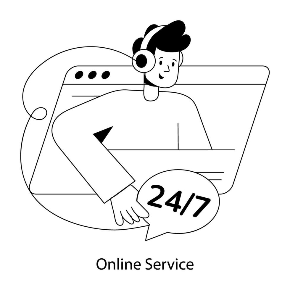 Trendy Online Service vector