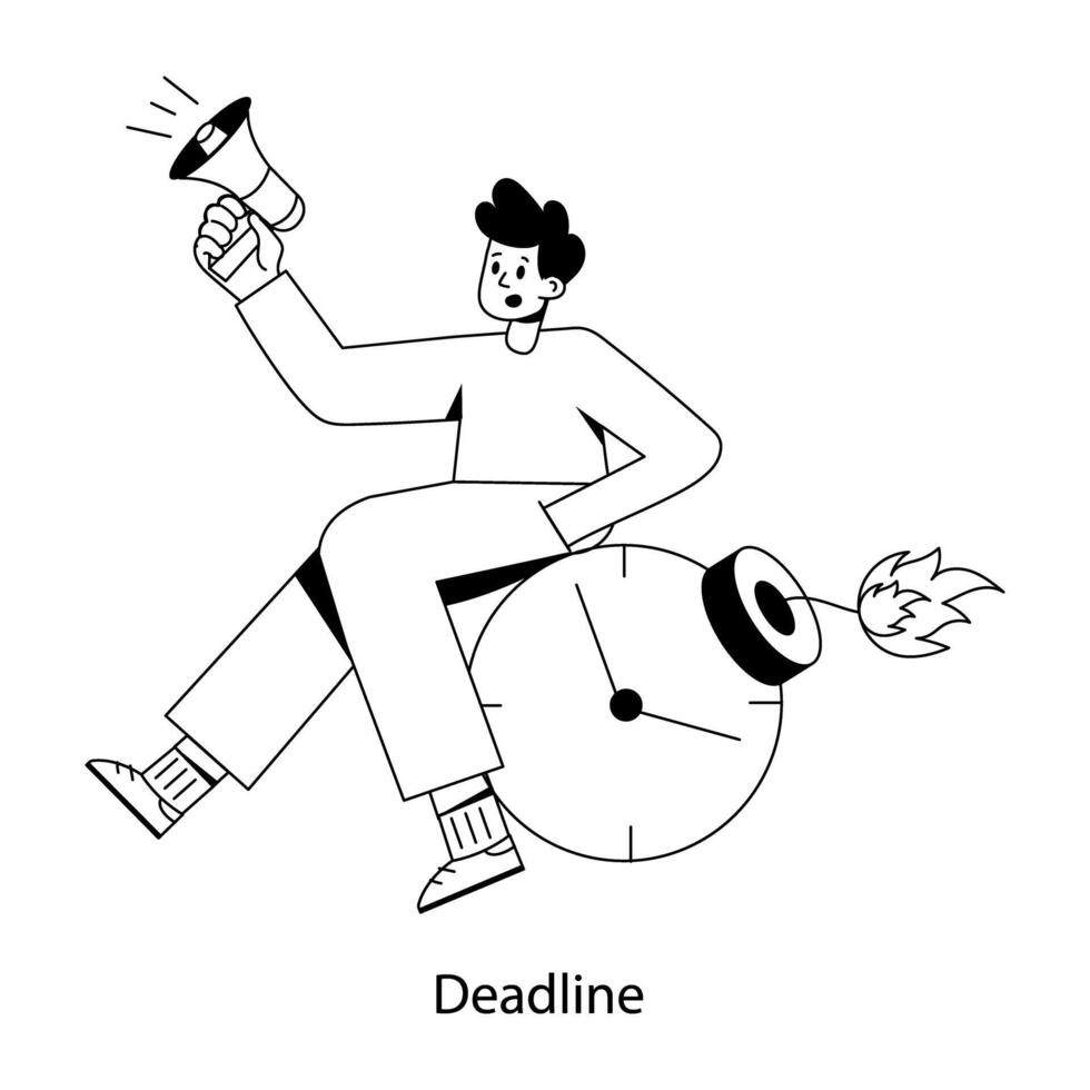 Trendy Deadline Concepts vector