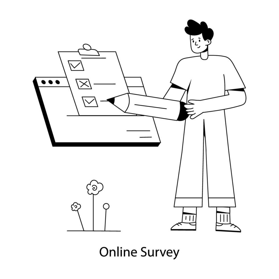 Trendy Online Survey vector