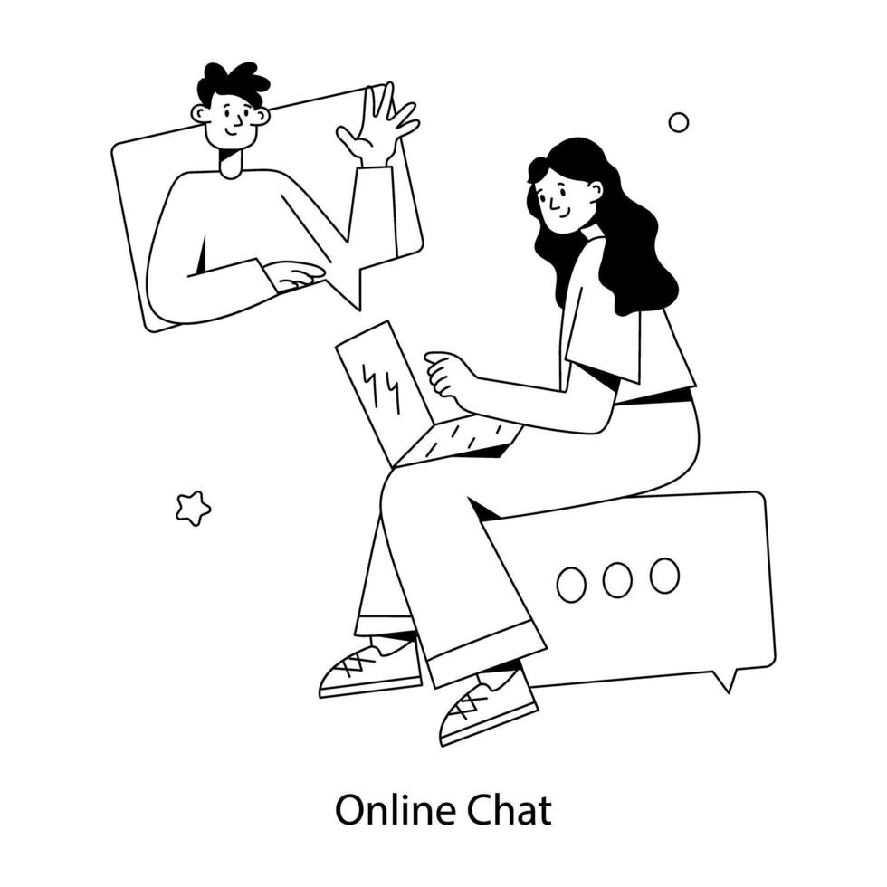 Trendy Online Chat vector