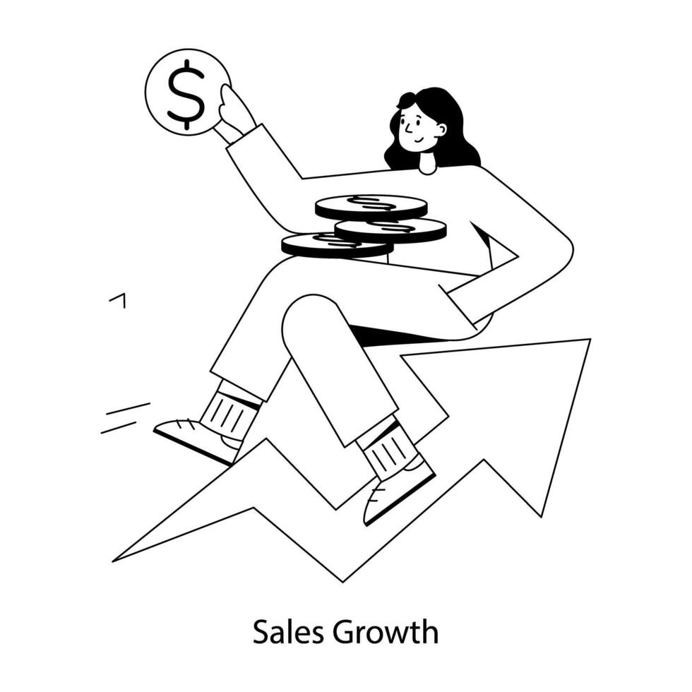 Trendy Sales Growth vector
