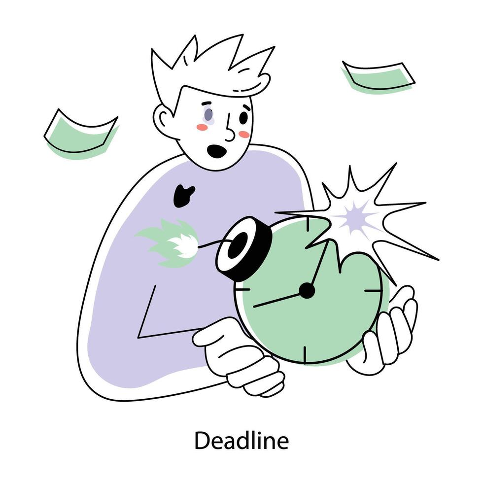 Trendy Deadline Concepts vector
