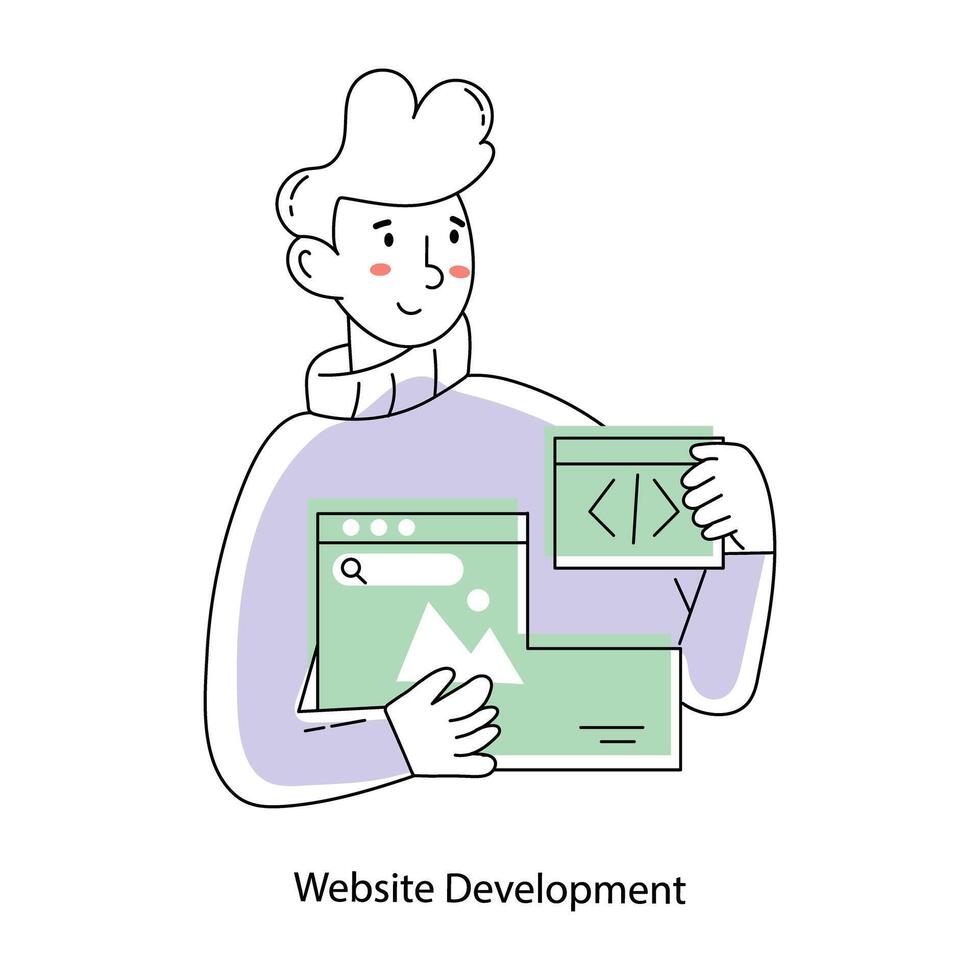Trendy Website Development vector