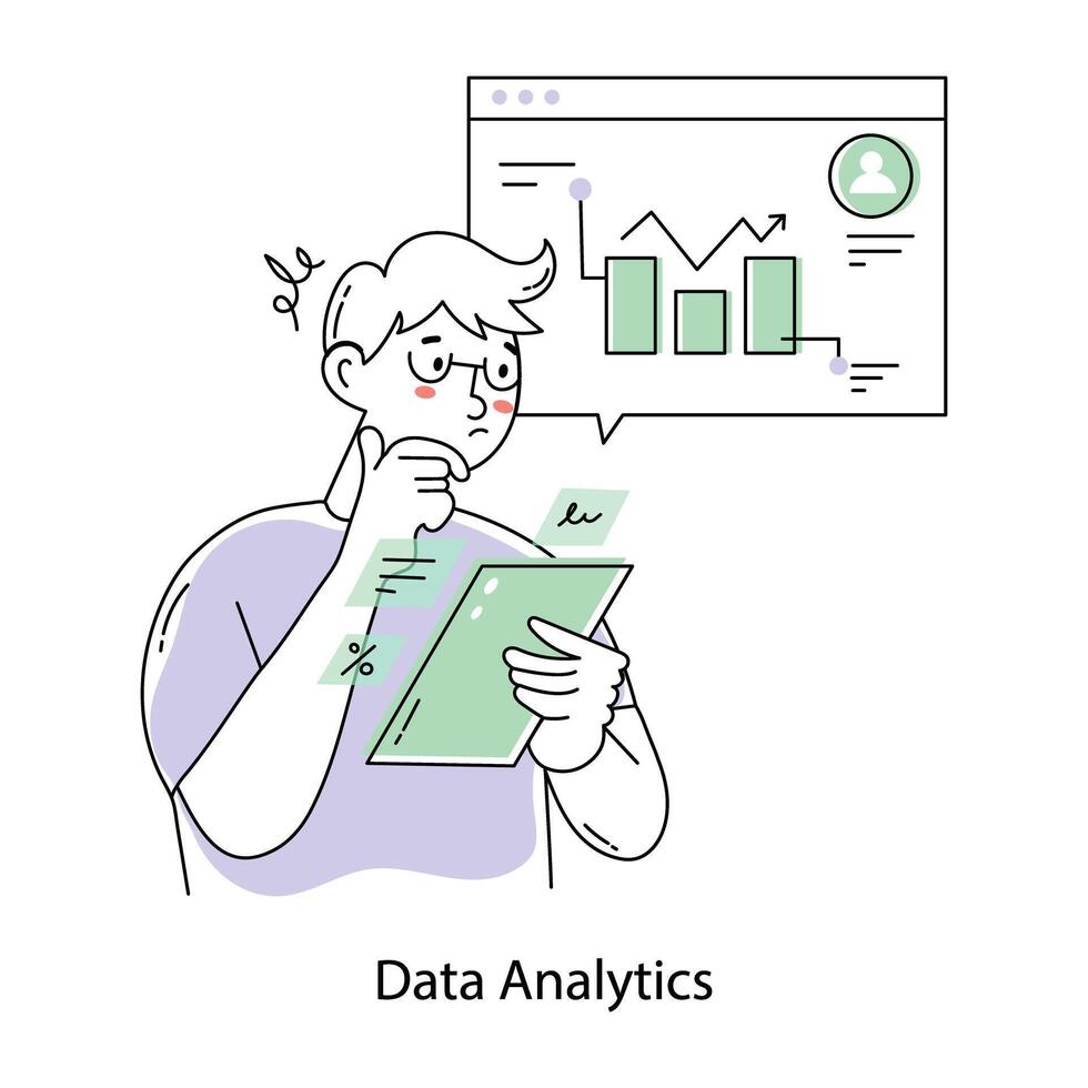 Trendy Data Analytics vector