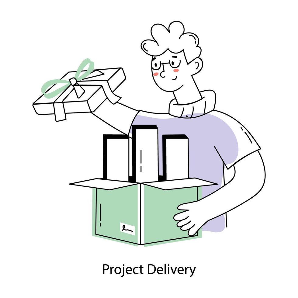Trendy Project Delivery vector