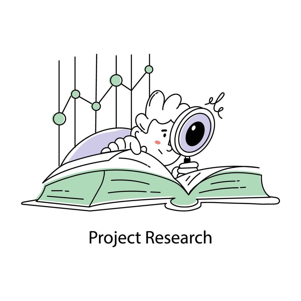 Trendy Project Research vector