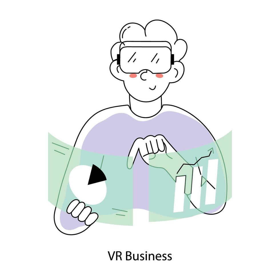 Trendy VR Business vector