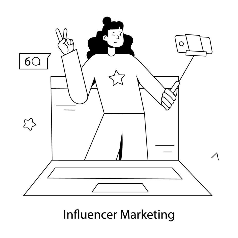 Trendy Influencer Marketing vector