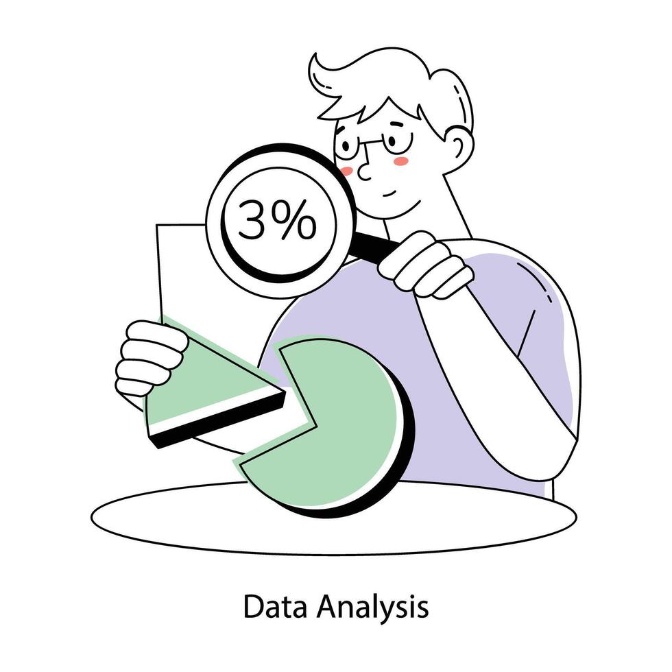 Trendy Data Analysis vector
