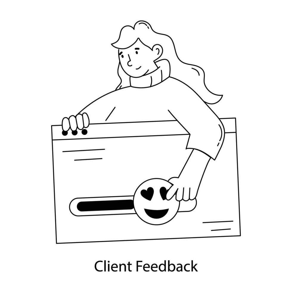 Trendy Client Feedback vector