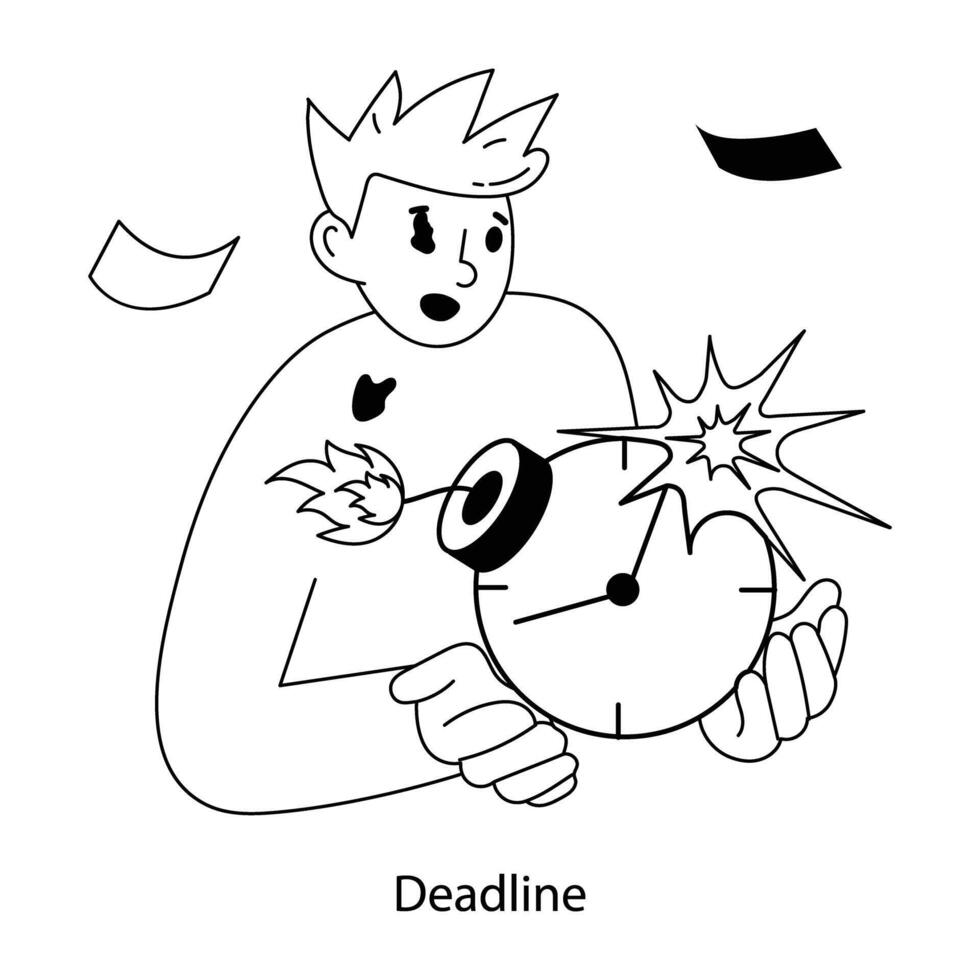 Trendy Deadline Concepts vector