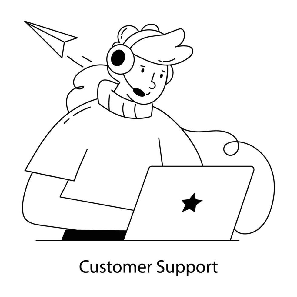 Trendy Customer Support vector