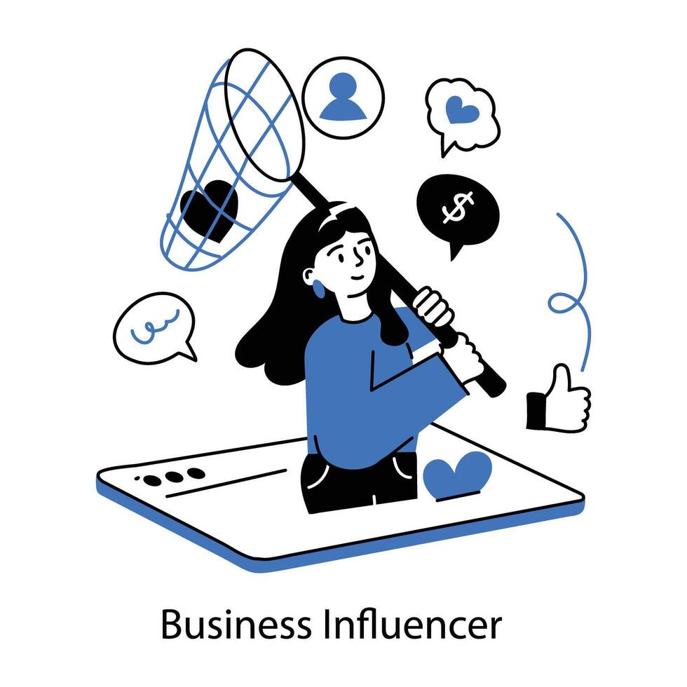 Trendy Business Influencer vector