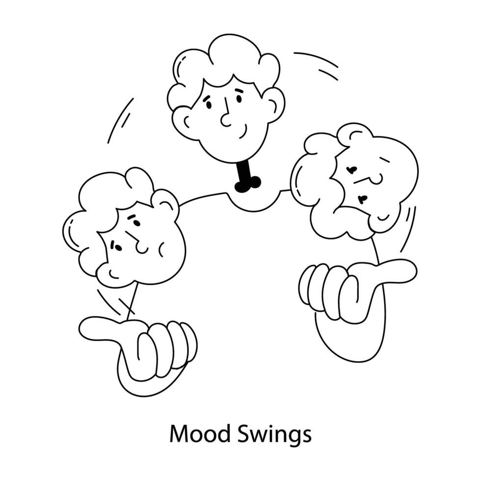 Trendy Mood Swings vector