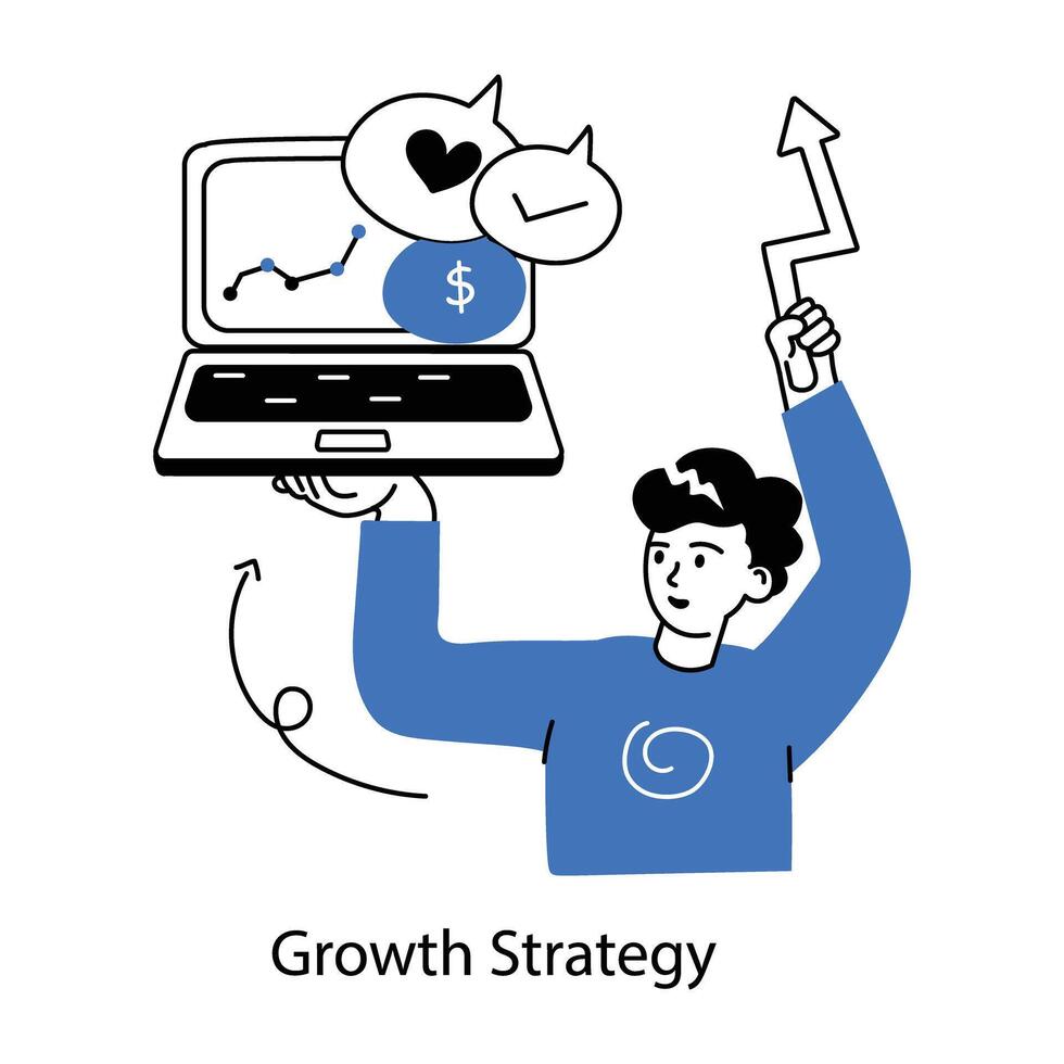 Trendy Growth Strategy vector
