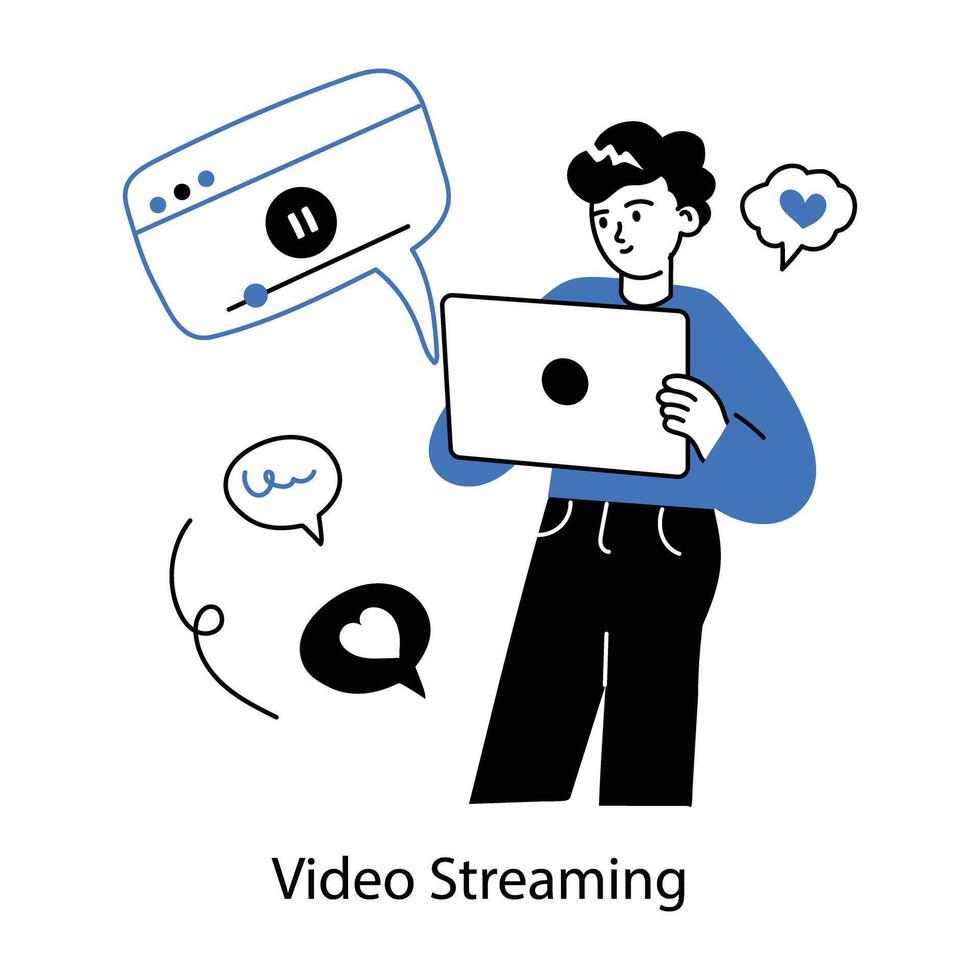 Trendy Media Streaming vector
