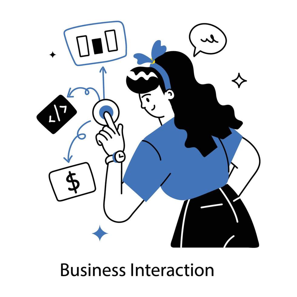 Trendy Business Interaction vector