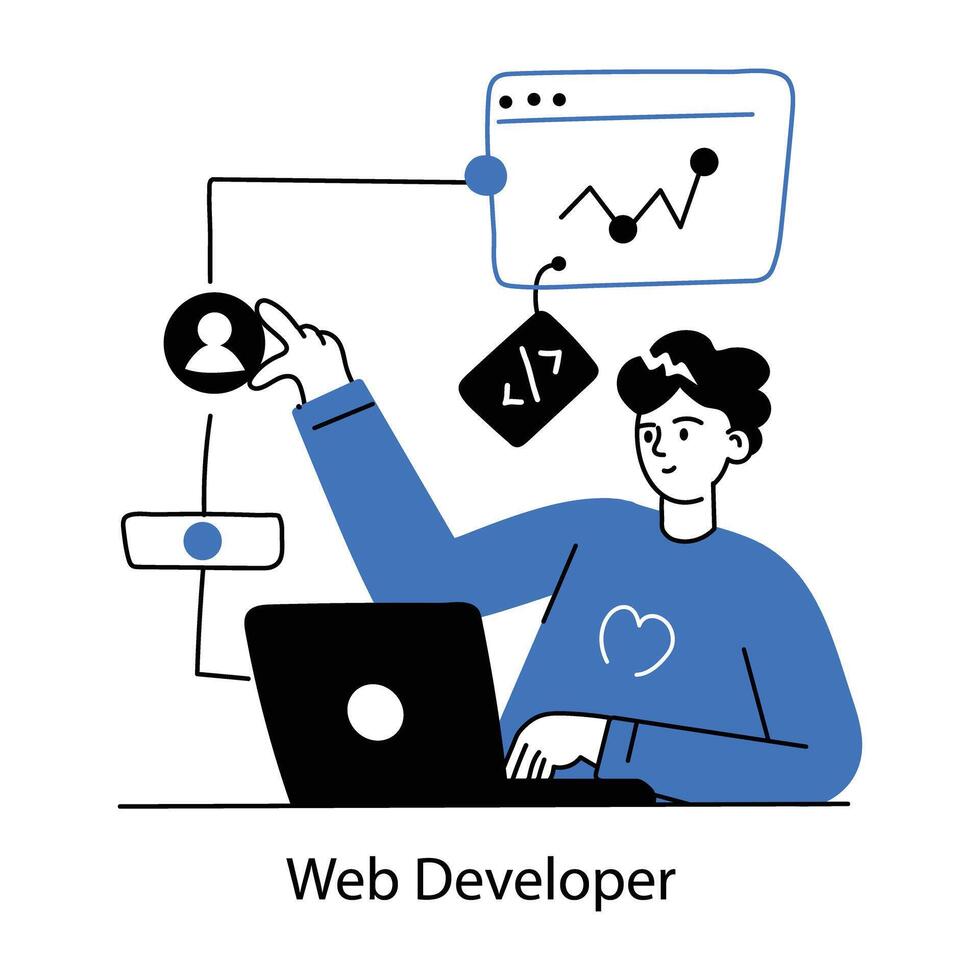 Trendy Web Developer vector
