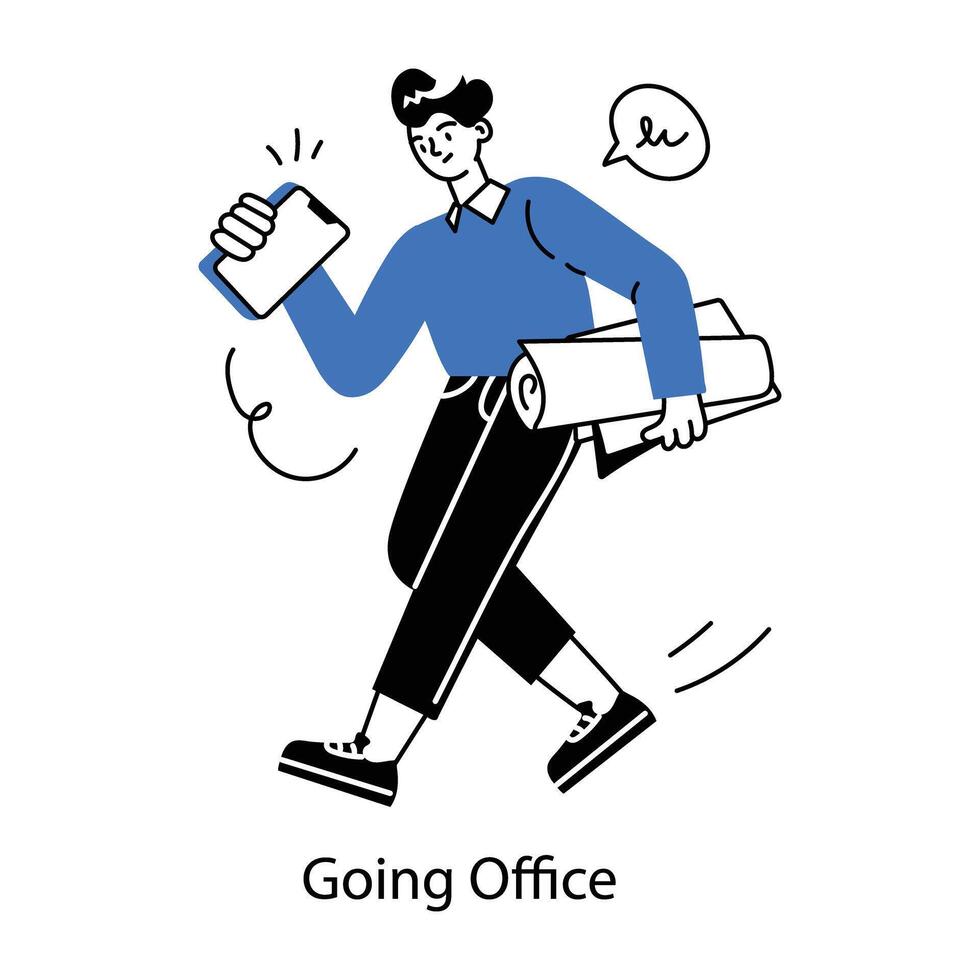 Trendy Going Office vector