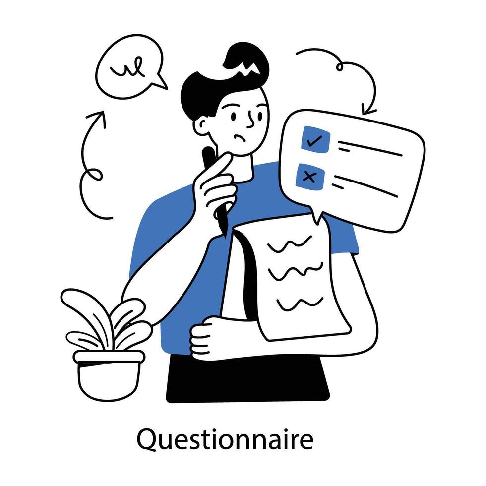 Trendy Questionnaire Concepts vector