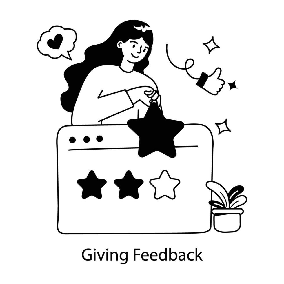 Trendy Giving Feedback vector