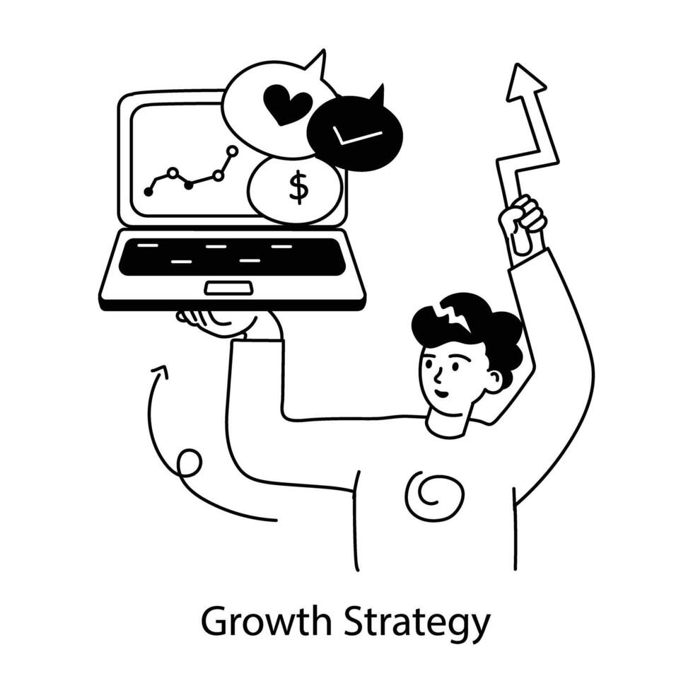 Trendy Growth Strategy vector