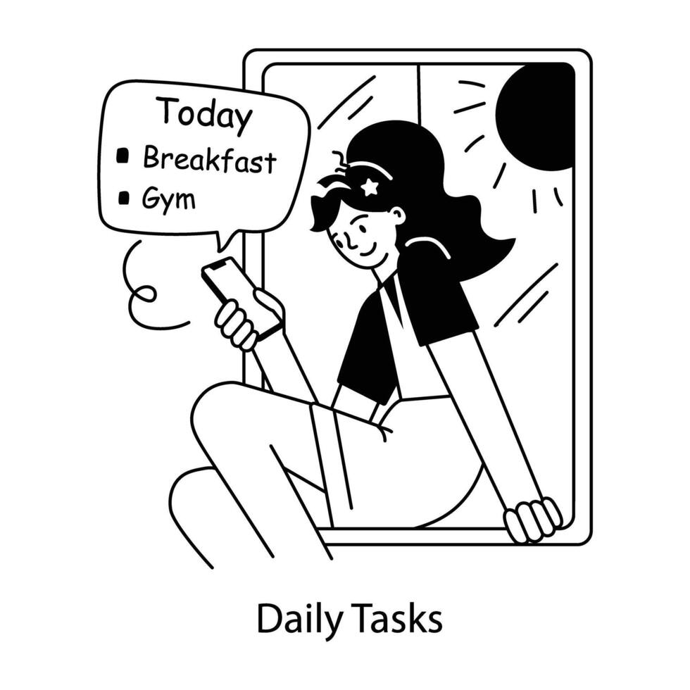 Trendy Daily Tasks vector