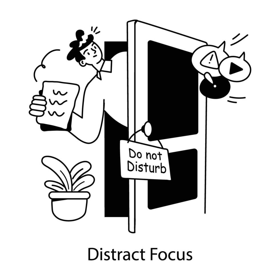 Trendy Distract Focus vector