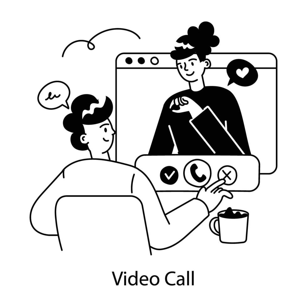 Trendy Online Call vector