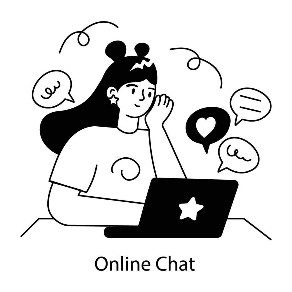 Trendy Online Chat vector