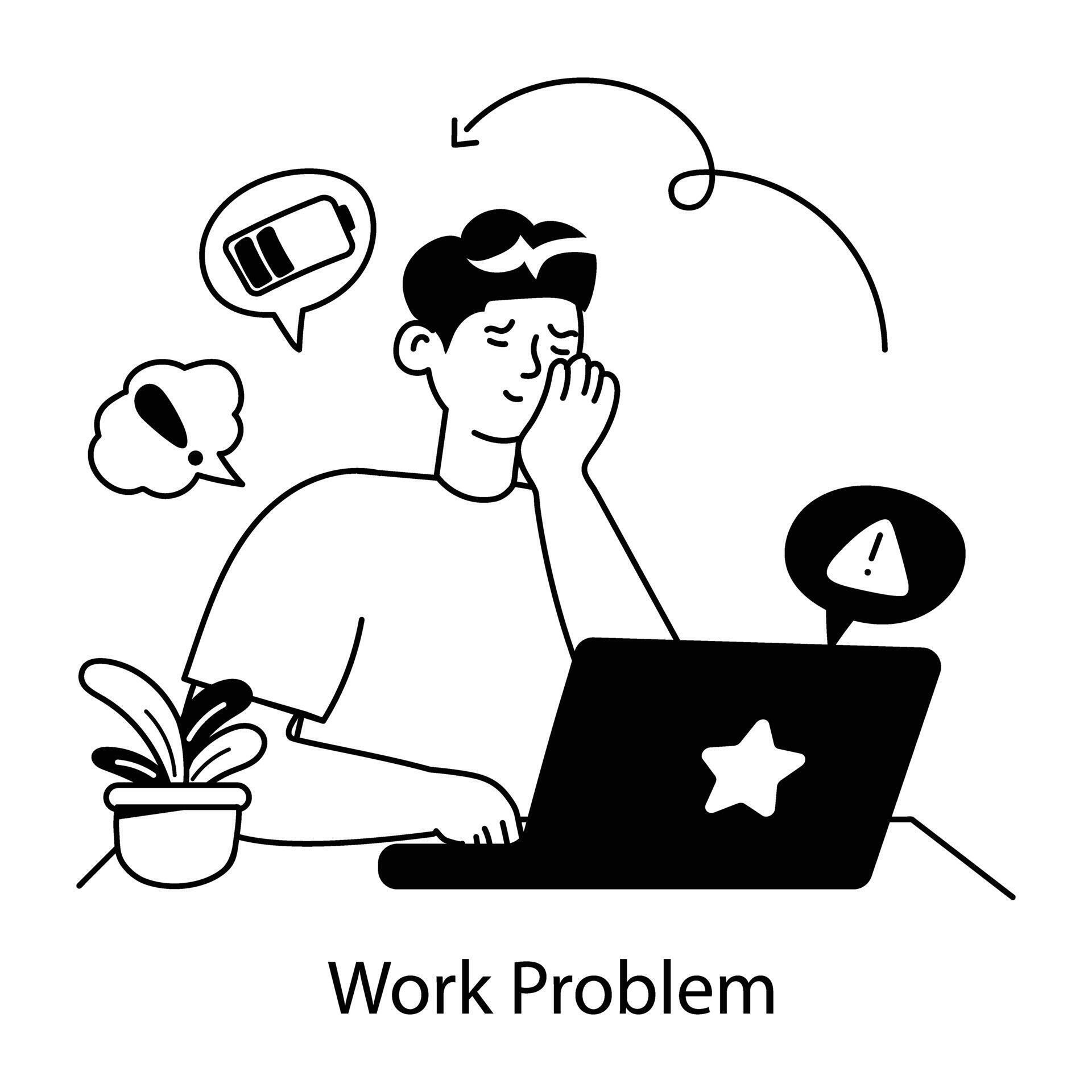 Refusing Work Graphics Trendy Work Problem 45884286 Vector Art at Vecteezy