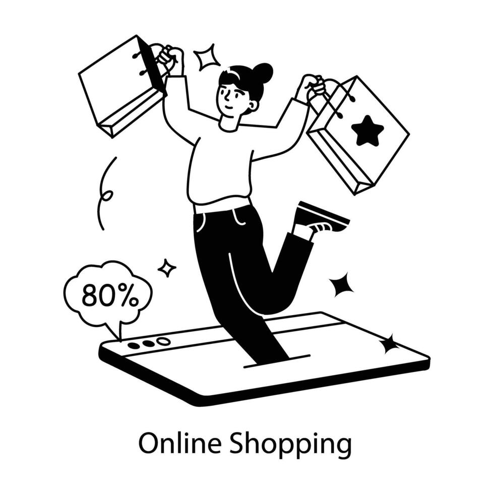 Trendy Online Shopping vector