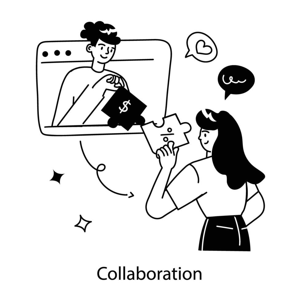 Trendy Collaboration Concepts vector