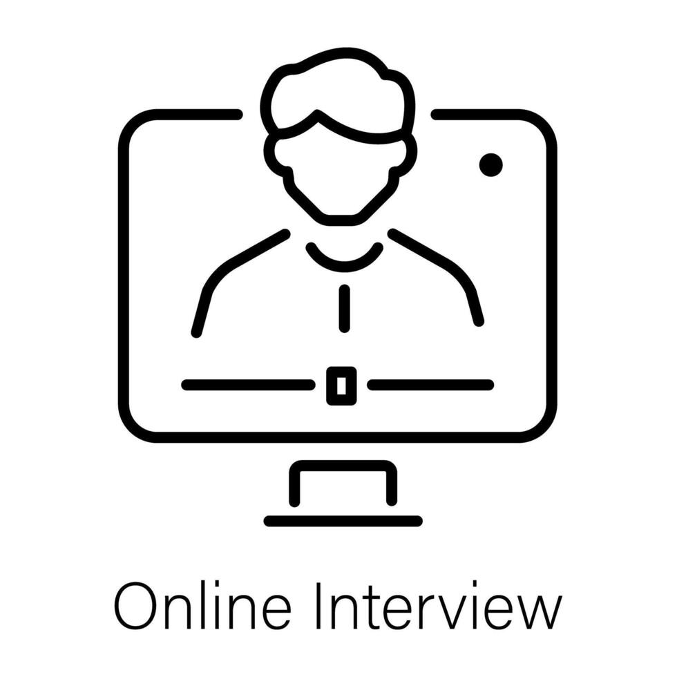 Trendy Online Interview vector