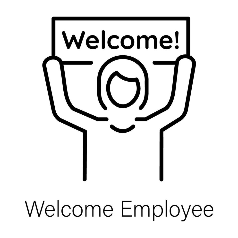 Trendy Welcome Employee vector