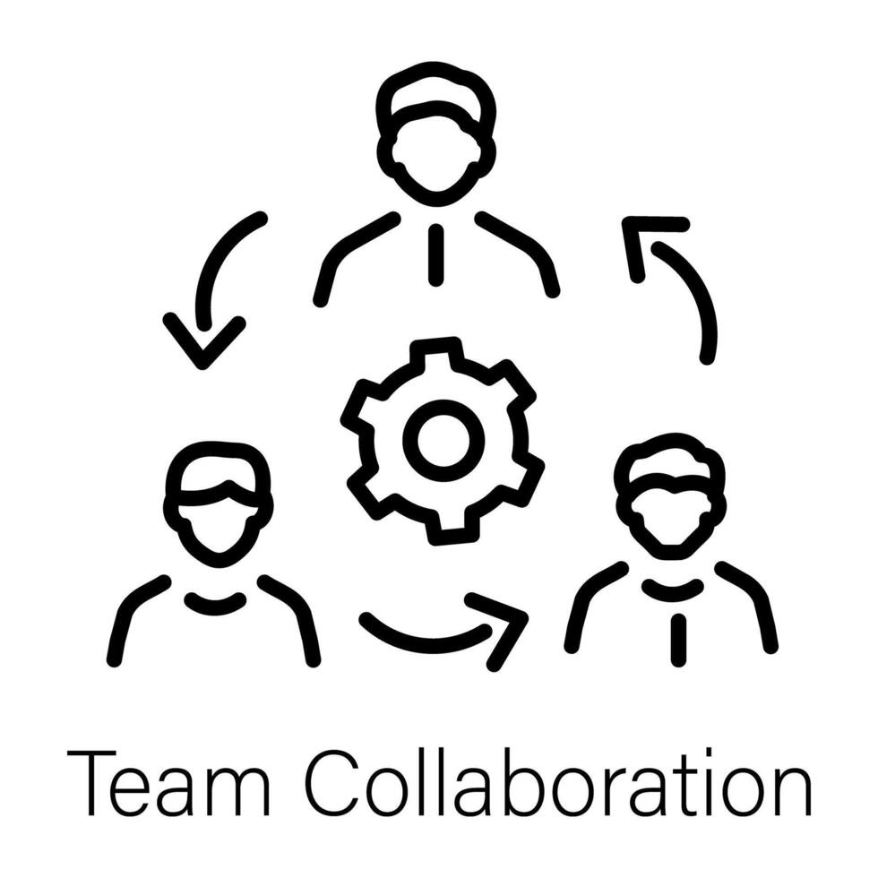 Trendy Team Collaboration vector