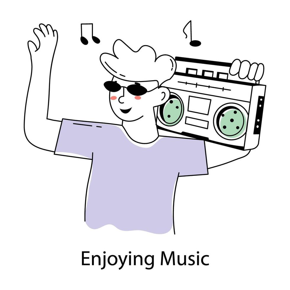 Trendy Enjoying Music vector