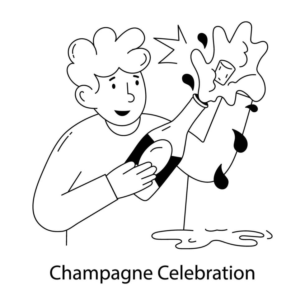 Trendy Champagne Celebration vector